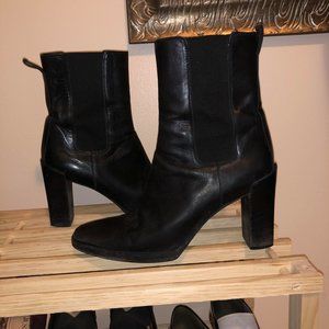 Gucci Block Heel Black Ankle Boots- 7.5